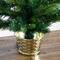 2ft. Pre-Lit Artificial Classic Christmas Tree with 35 Warm White LED Lights in Gold Decorative Planter